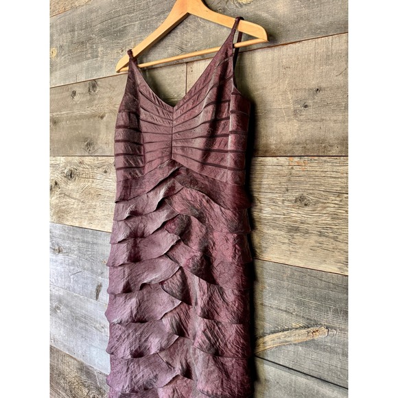 Adrianna Papell Ruffle Tiered Gown Jacket 10 Purple Wedding Mermaid Mother Bride - Picture 4 of 16